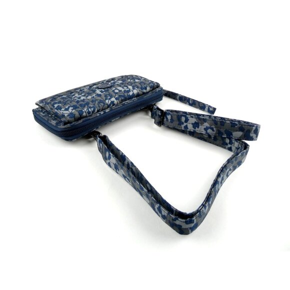 Lug Kickflip Leopard Navy Convertible Crossbody RFID Wallet NWOT - Picture 5 of 13